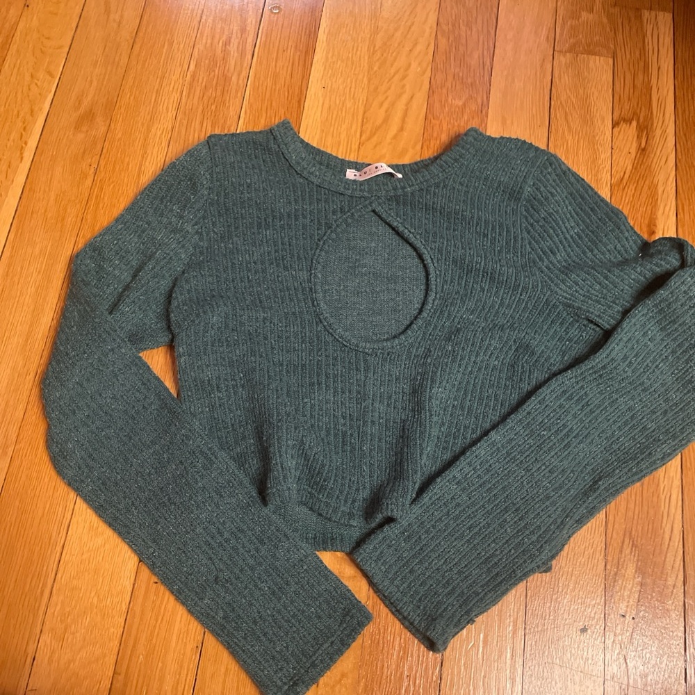 Green long sleeve crop top. Perfect for spring weather! One size